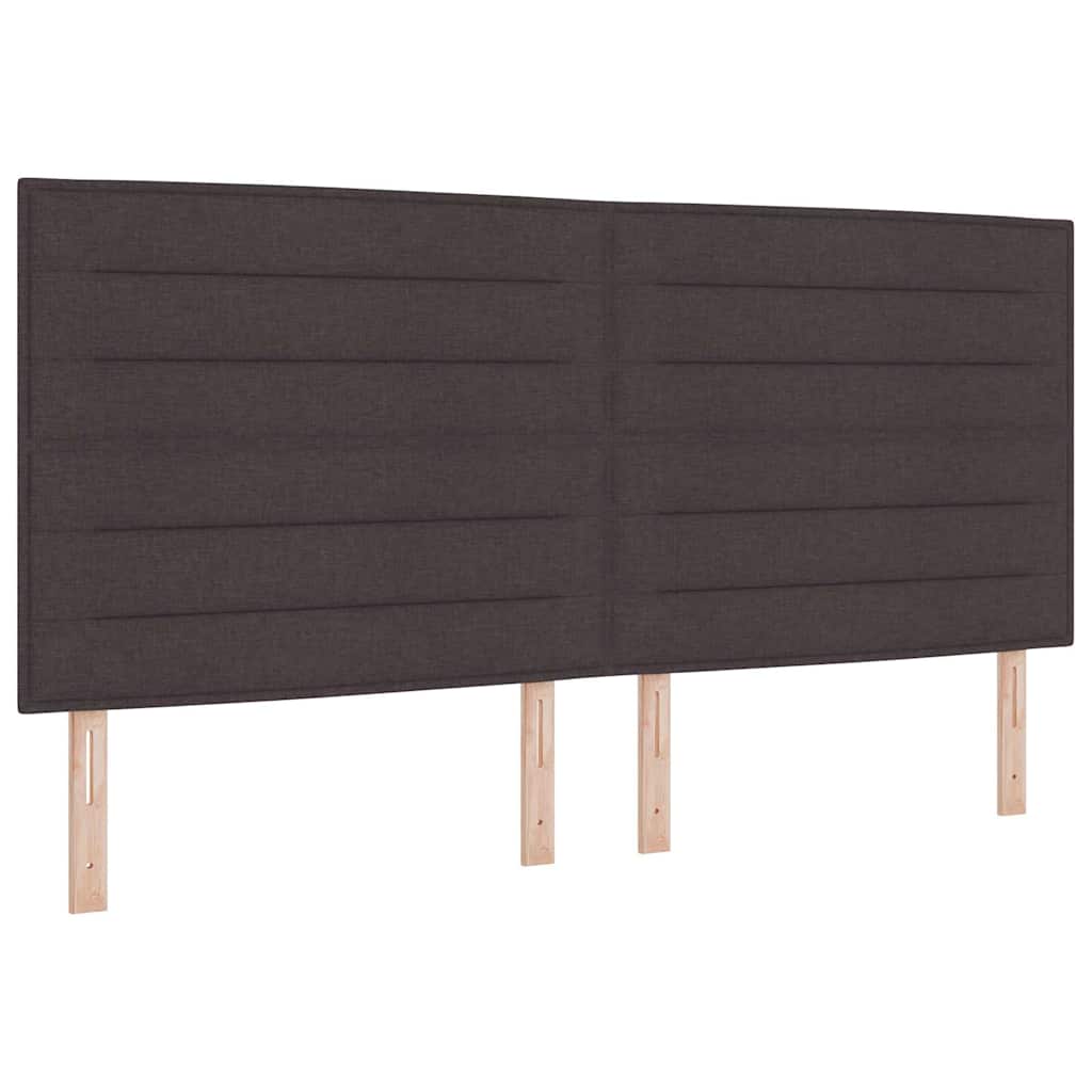 Lit à ressorts avec matelas Marron foncé 200 x 200 cm tissu - XIOS