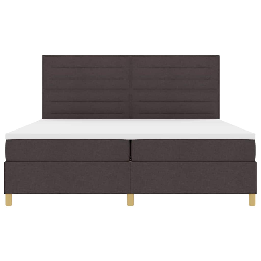 Lit à ressorts avec matelas Marron foncé 200 x 200 cm tissu - XIOS