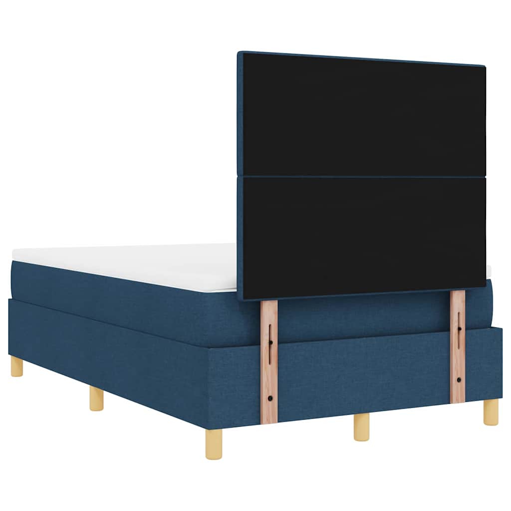 Lit à ressorts avec tête de lit Bleu 120 x 200 cm tissu - XIOS