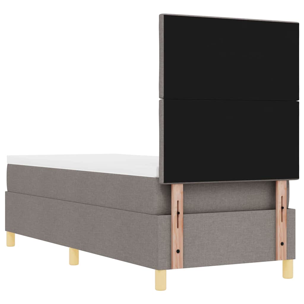 Lit à ressorts avec tête de lit Taupe 80 x 200 cm tissu