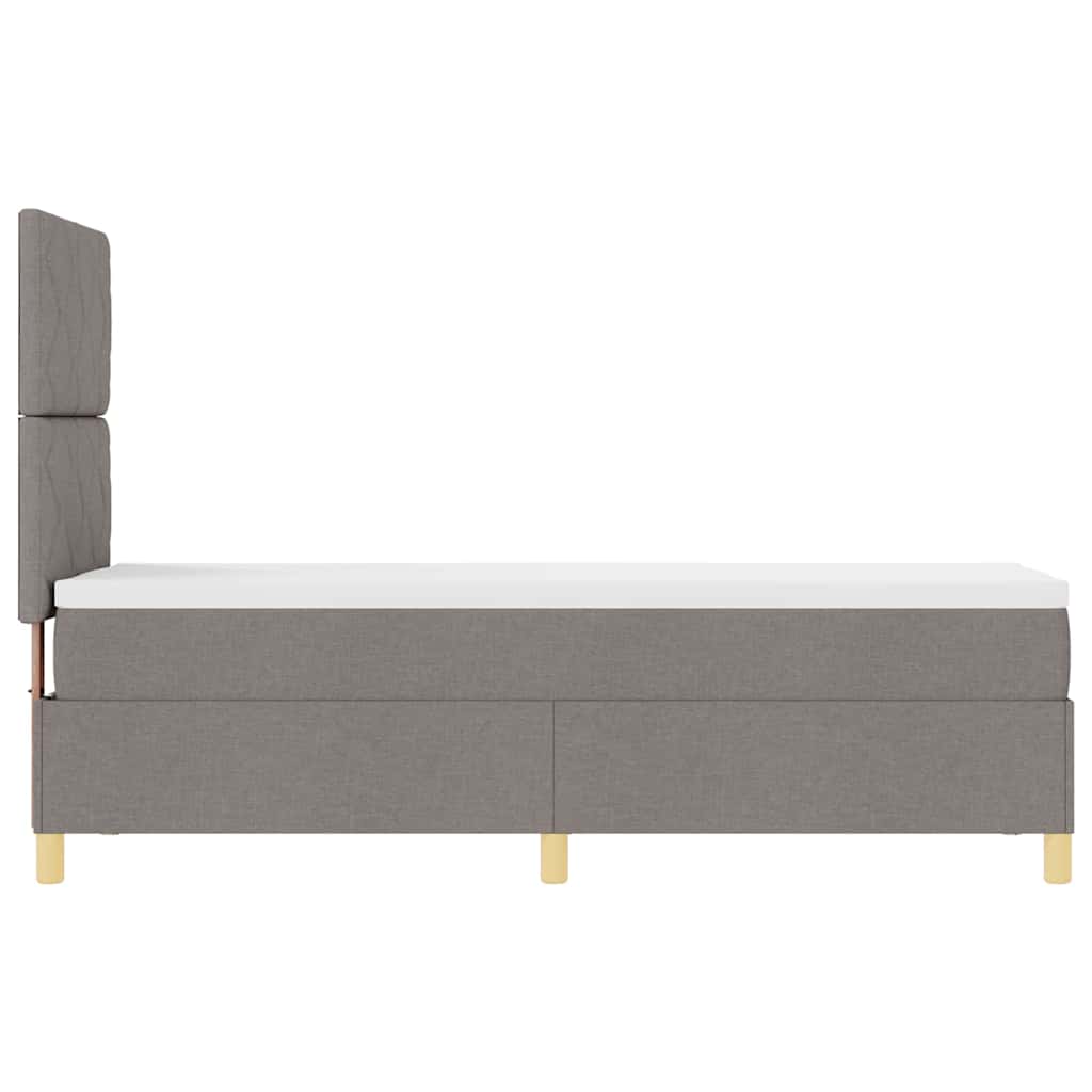 Lit à ressorts avec tête de lit Taupe 80 x 200 cm tissu