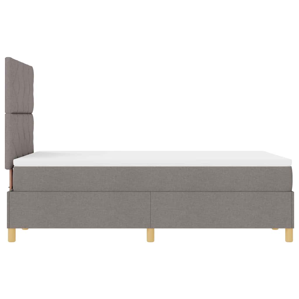 Lit à ressorts avec tête de lit Taupe 120 x 200 cm tissu - XIOS