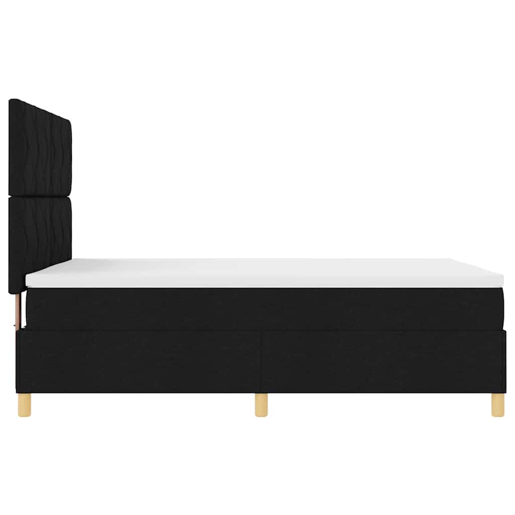Lit à ressorts avec tête de lit Noir 140 x 190 cm tissu - XIOS