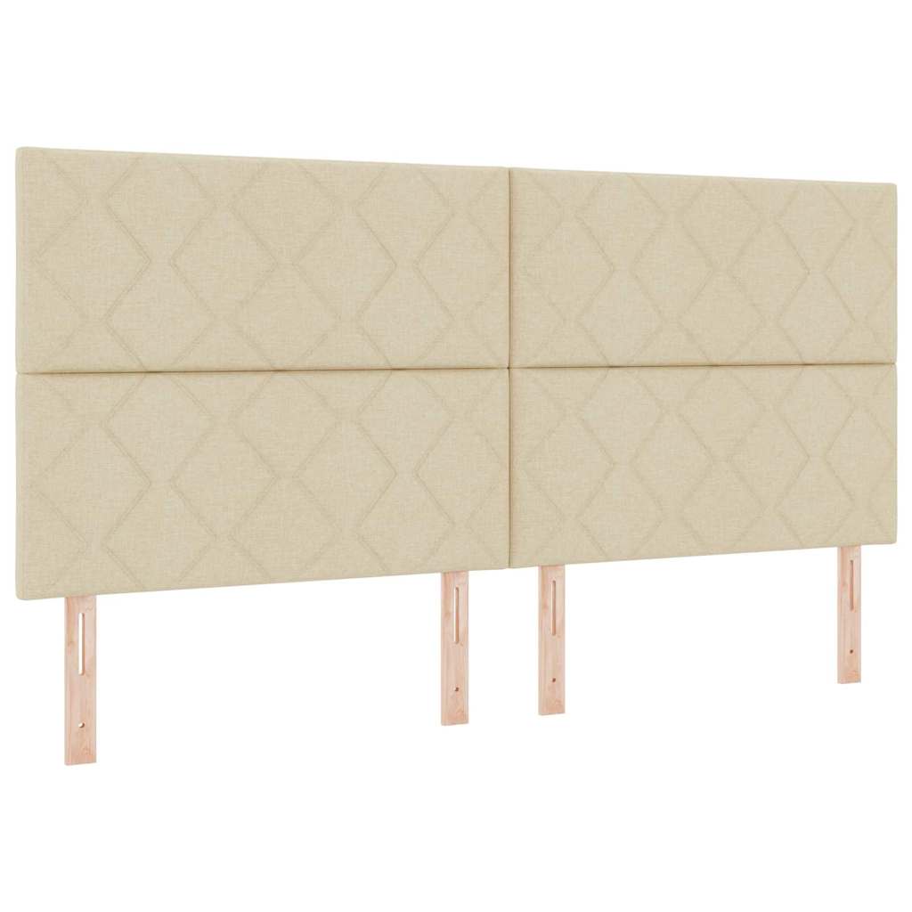 Lit à ressorts avec matelas Crème 200 x 200 cm tissu - XIOS
