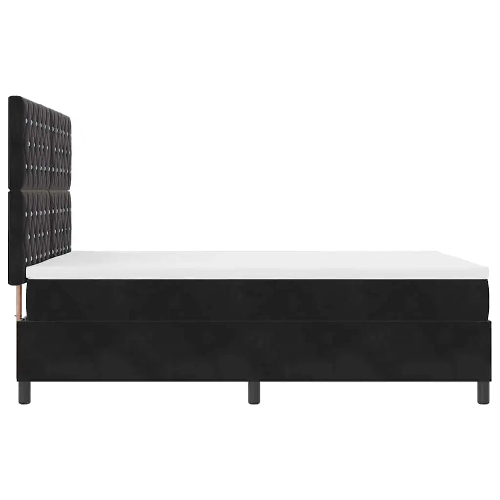 Lit à ressorts avec matelas Noir 140 x 190 cm Velours - XIOS