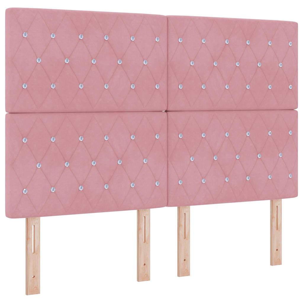Lit à ressorts avec matelas Rose 140 x 190 cm Velours