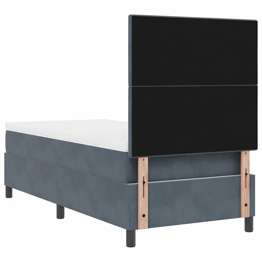 Lit à ressorts avec matelas Gris foncé 90 x 190 cm tissu - XIOS