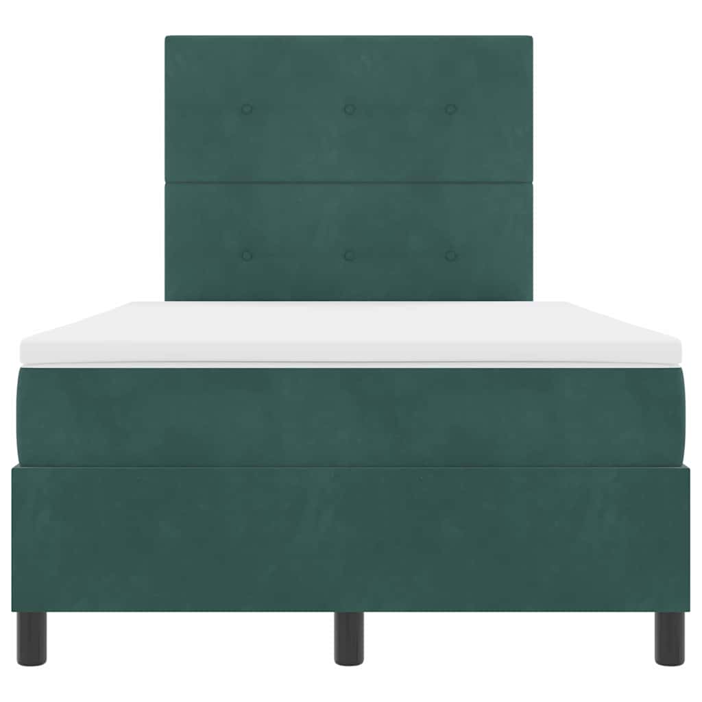 Lit à ressorts avec tête de lit Vert foncé 120 x 190 cm Velours - XIOS