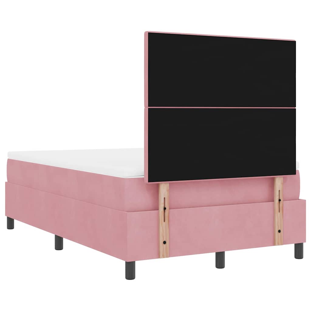 Lit à ressorts avec tête de lit Rose 120 x 190 cm Velours - XIOS