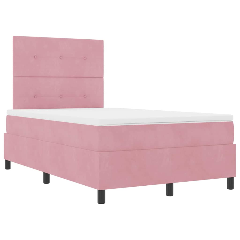 Lit à ressorts avec tête de lit Rose 120 x 200 cm Velours - XIOS