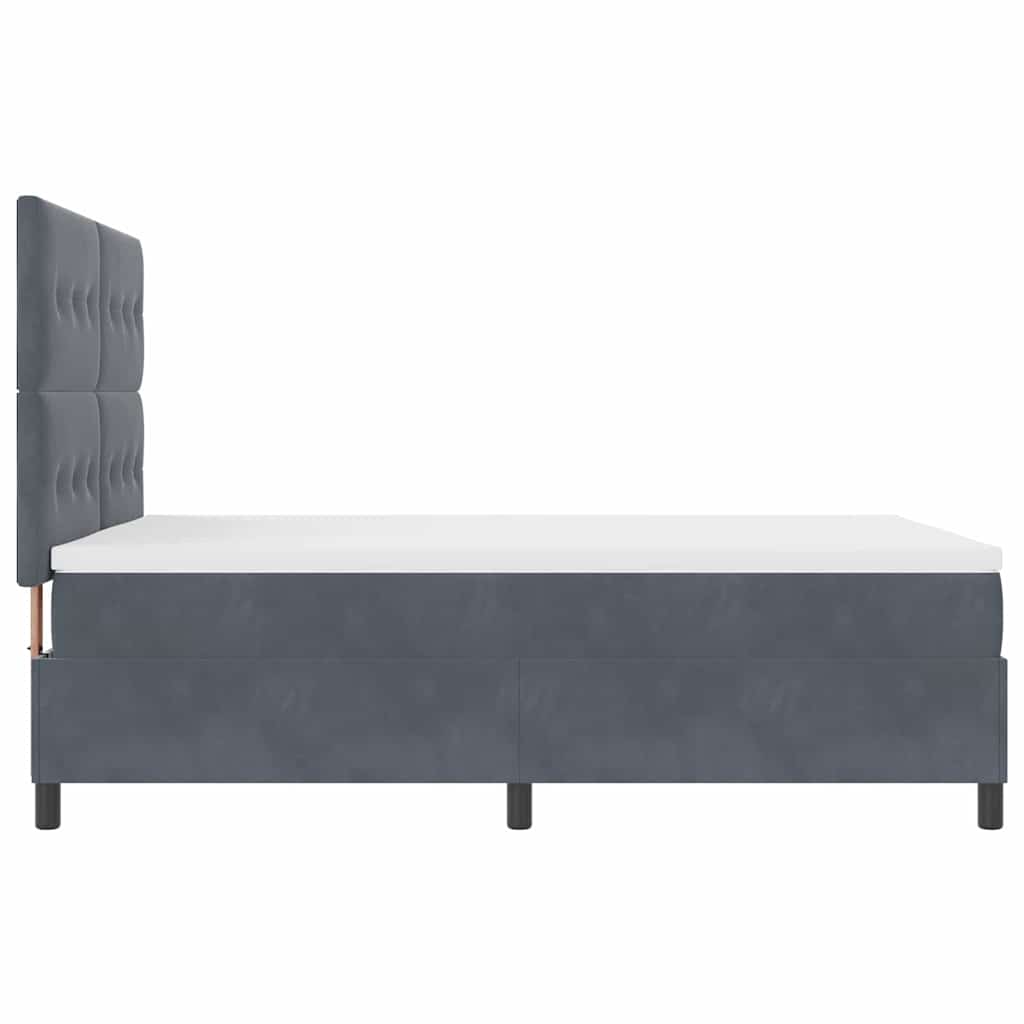 Lit à ressorts avec tête de lit Gris foncé 140 x 200 cm Velours - XIOS