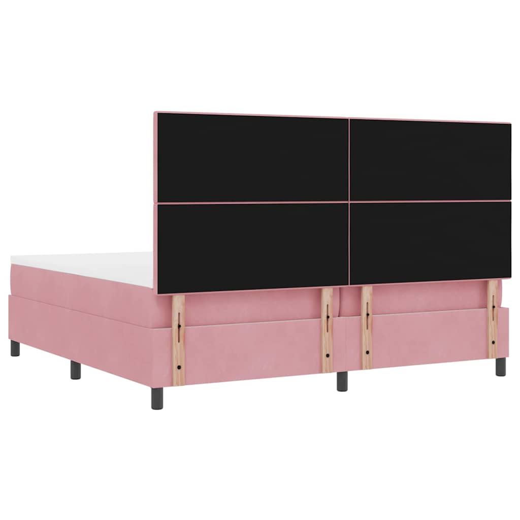 Lit à ressorts avec matelas Rose 200 x 200 cm tissu - XIOS