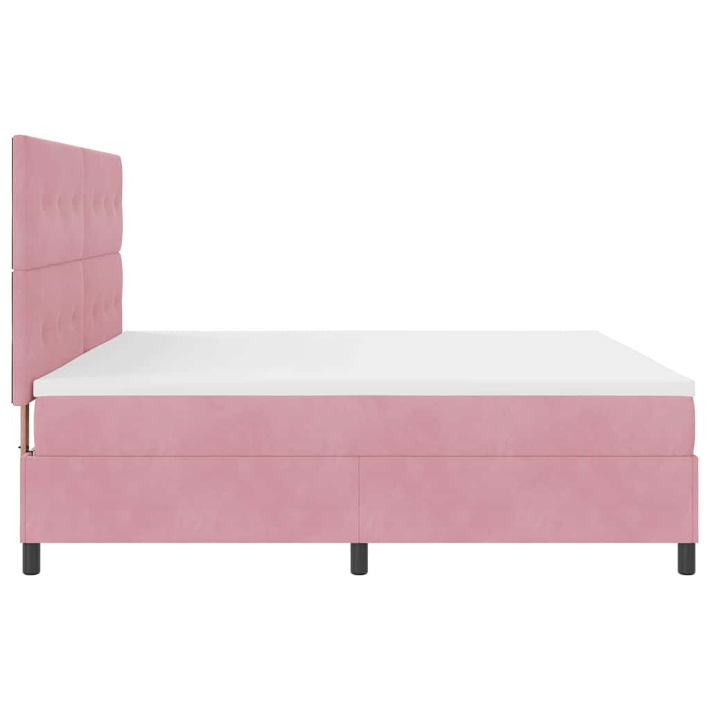 Lit à ressorts avec matelas Rose 200 x 200 cm tissu - XIOS