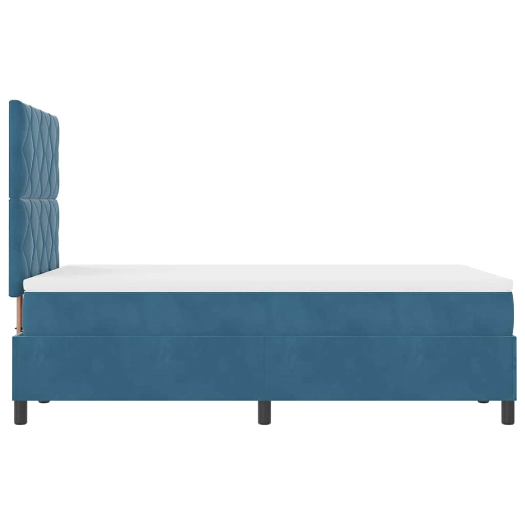 Lit à ressorts avec tête de lit Bleu foncé 120 x 190 cm Velours - XIOS