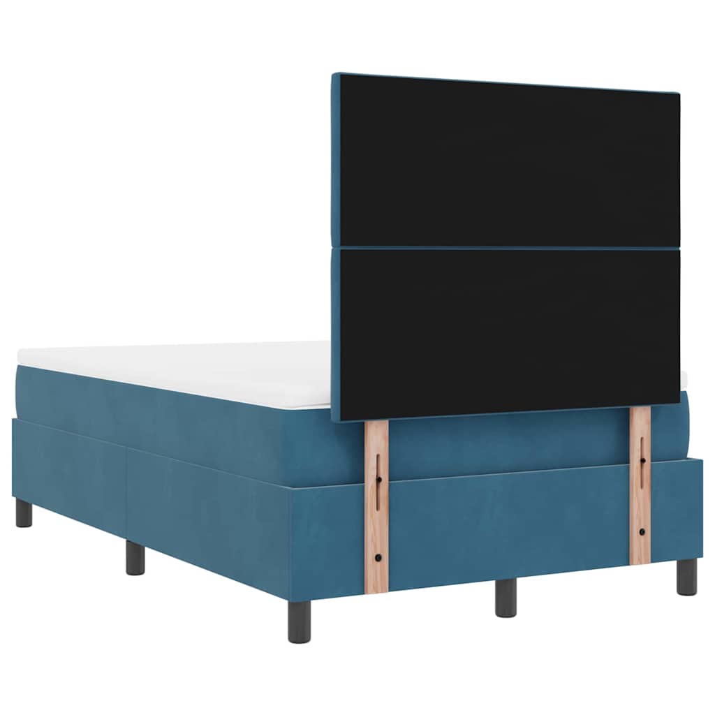 Lit à ressorts avec tête de lit Bleu foncé 120 x 200 cm Velours - XIOS