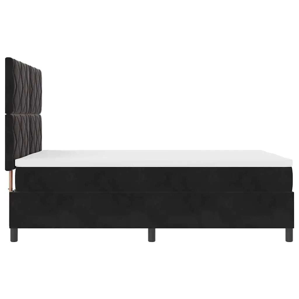 Lit à ressorts avec tête de lit Noir 140 x 190 cm Velours - XIOS