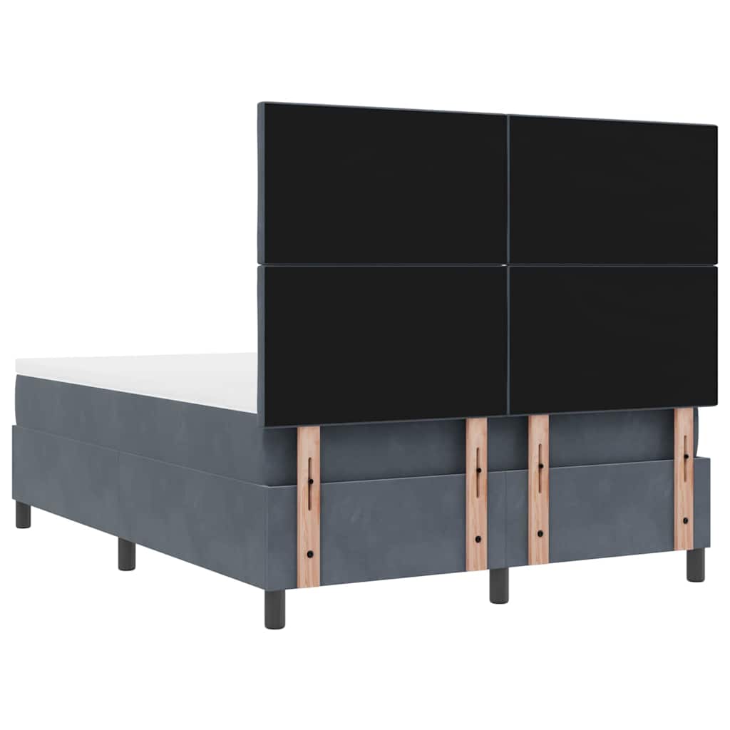 Lit à ressorts avec matelas Gris foncé 160 x 200 cm Velours - XIOS