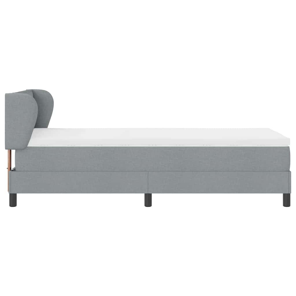 Lit à ressorts avec matelas Gris clair 80 x 200 cm tissu - XIOS