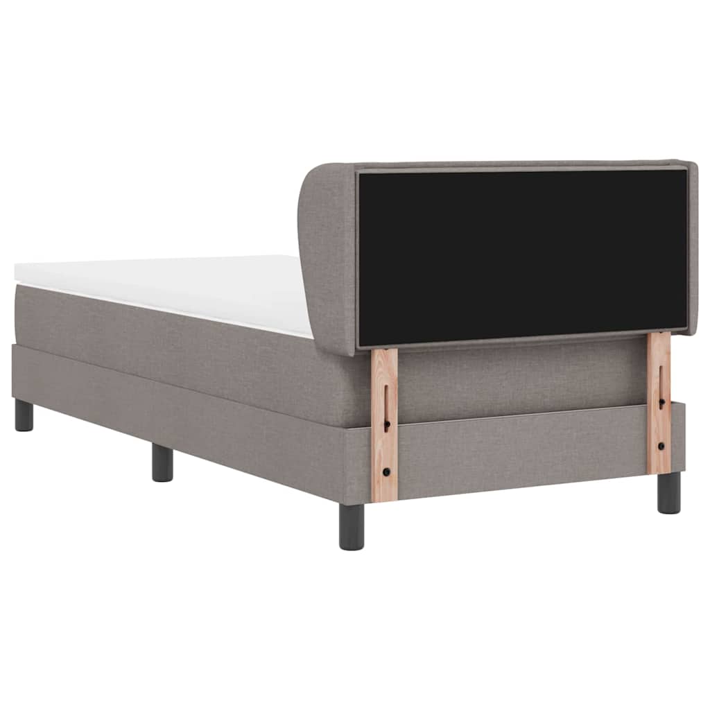 Lit à ressorts avec matelas Taupe 90 x 190 cm tissu - XIOS