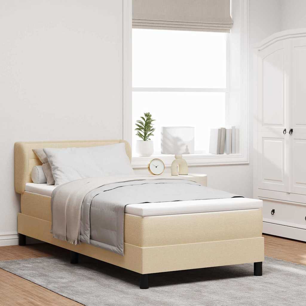 Lit à ressorts avec matelas Crème 90 x 190 cm tissu - XIOS