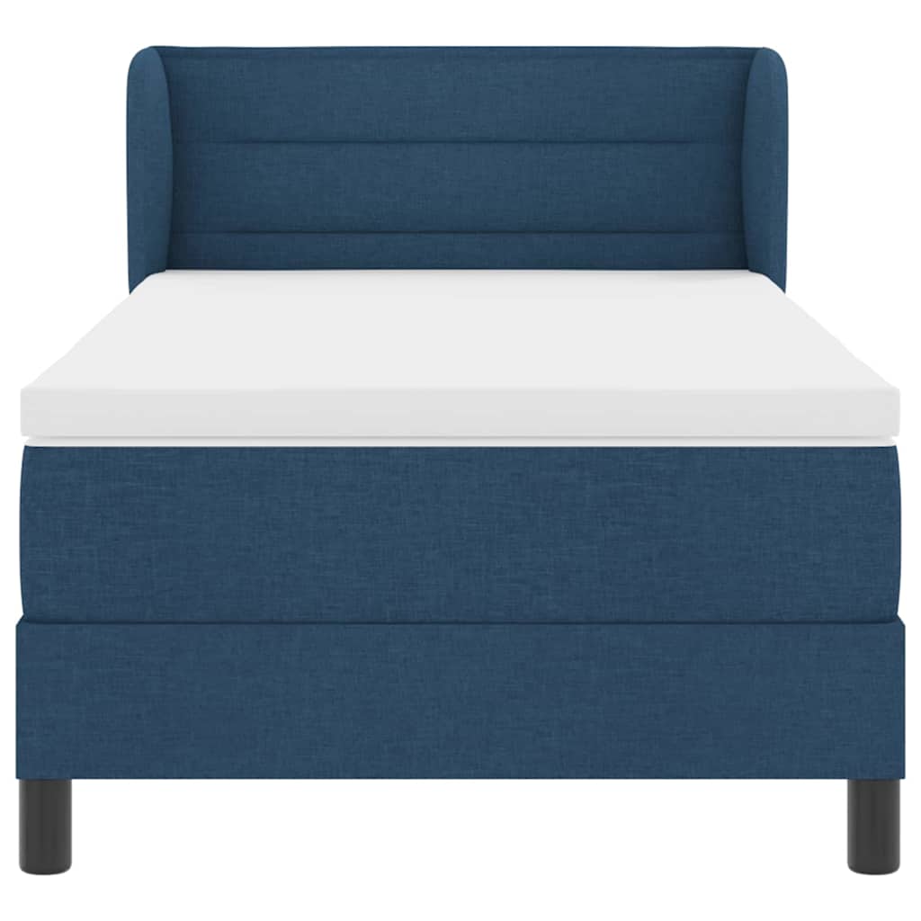 Lit à ressorts avec matelas Bleu 90 x 200 cm tissu - XIOS