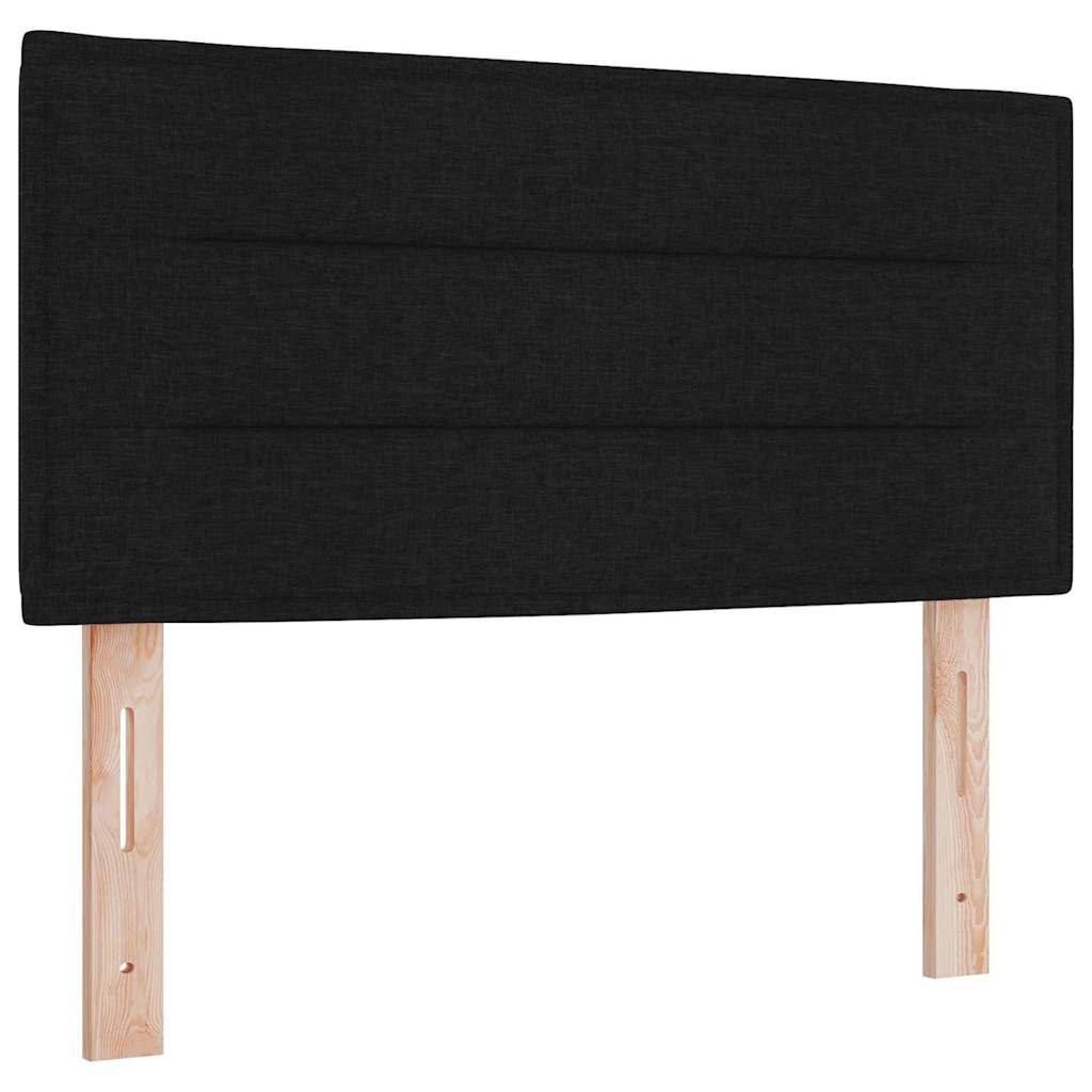 Lit à ressorts avec matelas Noir 100 x 200 cm tissu - XIOS