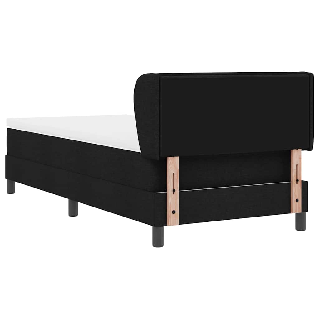 Lit à ressorts avec matelas Noir 100 x 200 cm tissu - XIOS