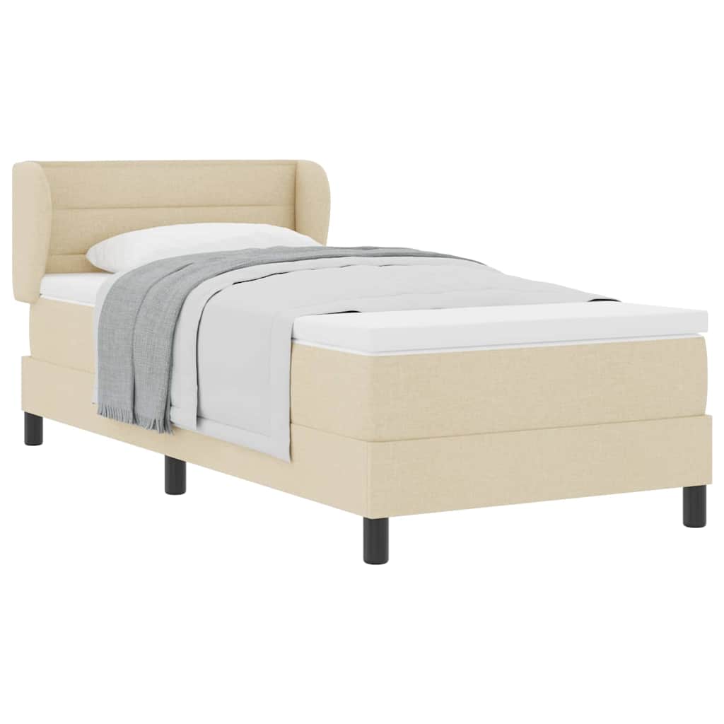 Lit boxspring avec matelas Crème 100 x 200 cm tissu - XIOS