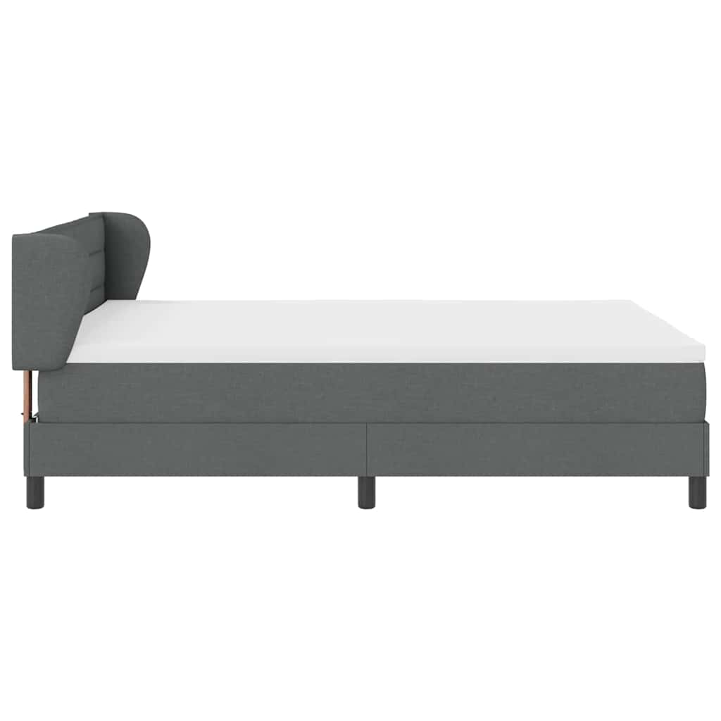 Lit à ressorts avec matelas Gris foncé 140 x 190 cm tissu - XIOS