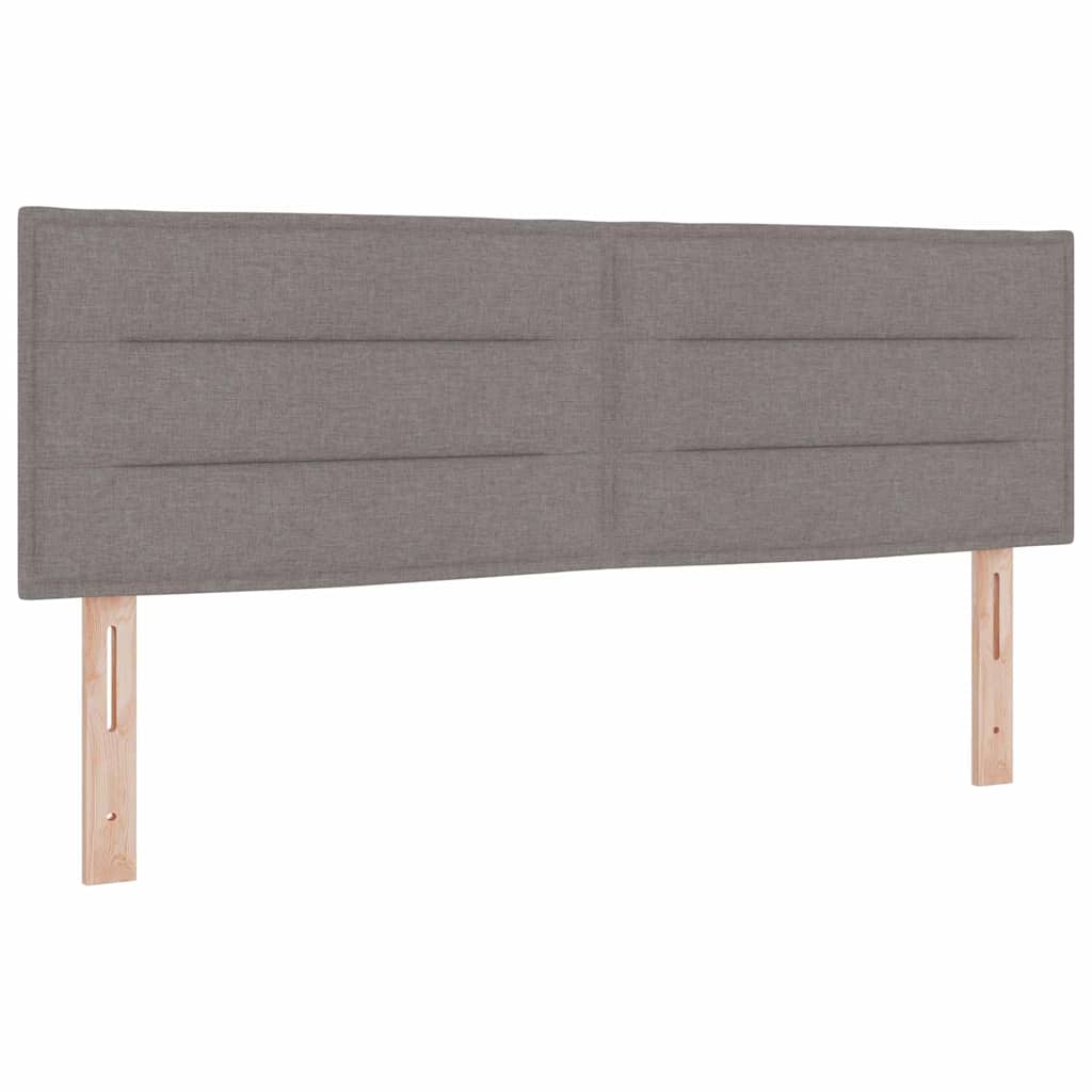 Lit à ressorts avec matelas Taupe 140 x 190 cm tissu