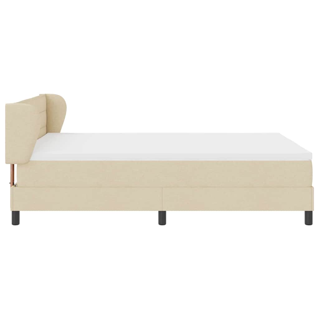 Lit à ressorts avec matelas Crème 140 x 200 cm tissu - XIOS