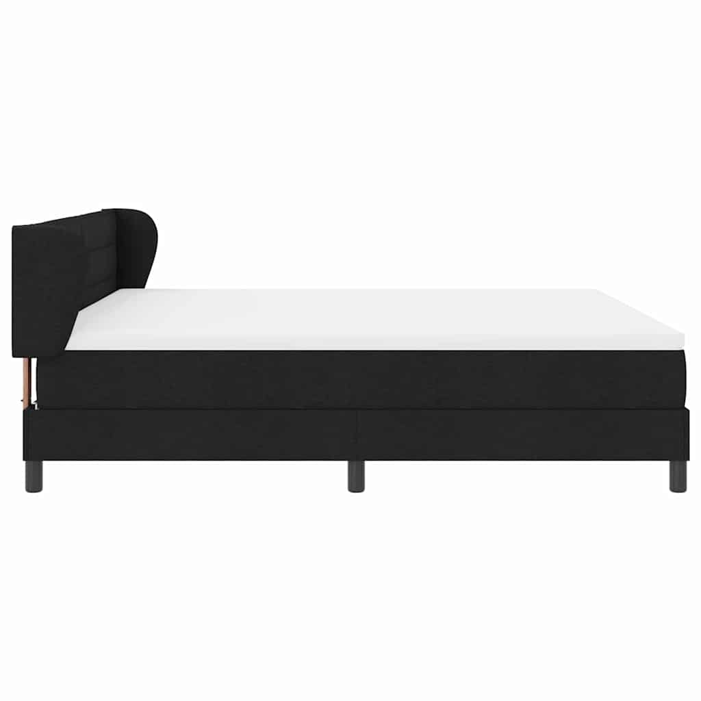Lit à ressorts avec matelas Noir 180 x 200 cm tissu - XIOS