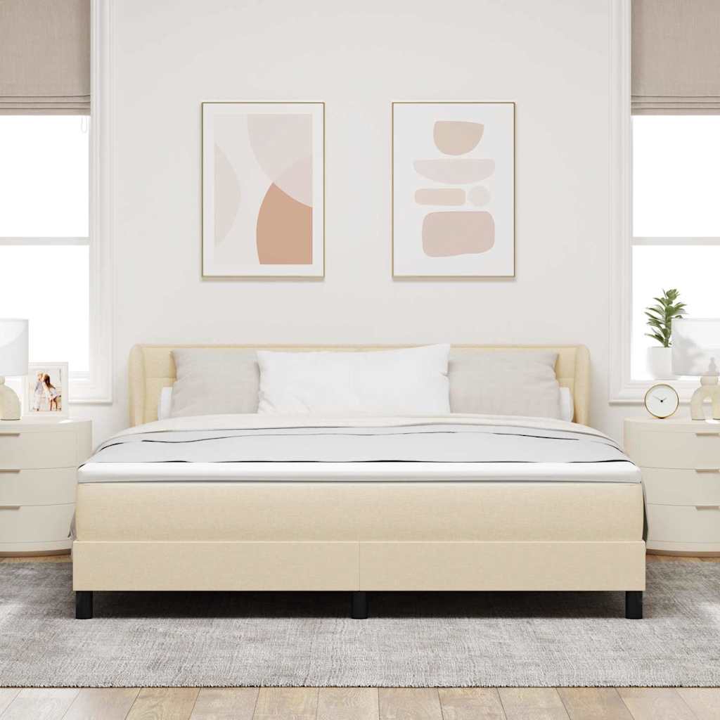 Lit à ressorts avec matelas Crème 180 x 200 cm tissu - XIOS