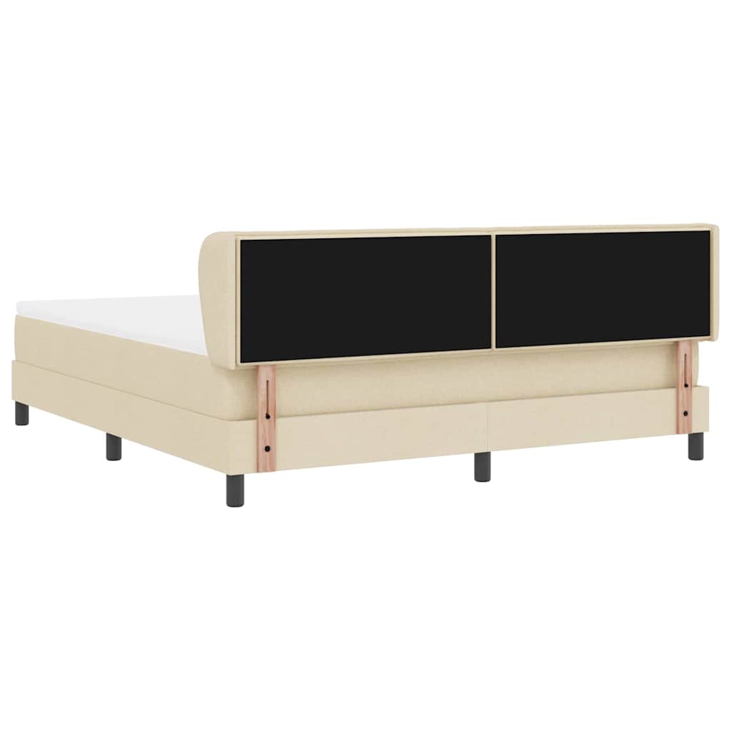 Lit à ressorts avec matelas Crème 180 x 200 cm tissu - XIOS