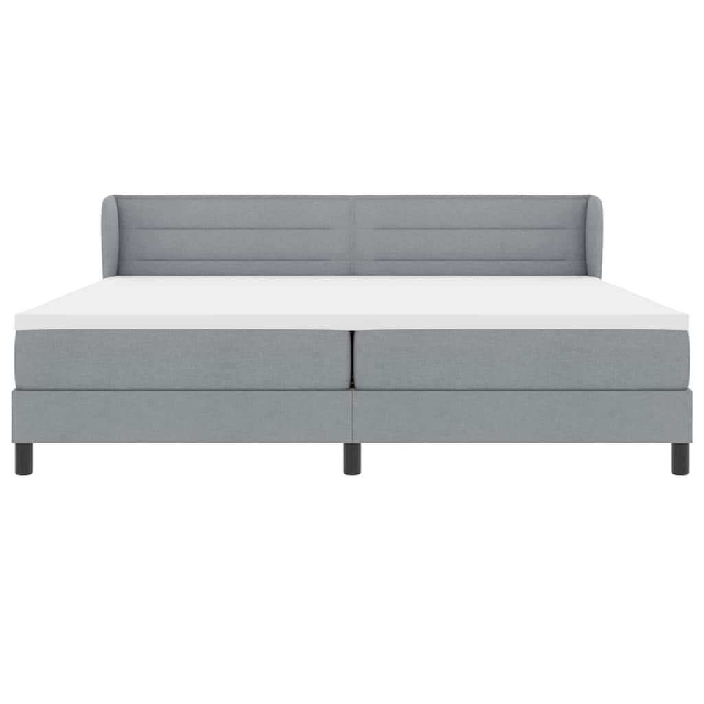 Lit à ressorts avec matelas Gris clair 200 x 200 cm tissu - XIOS