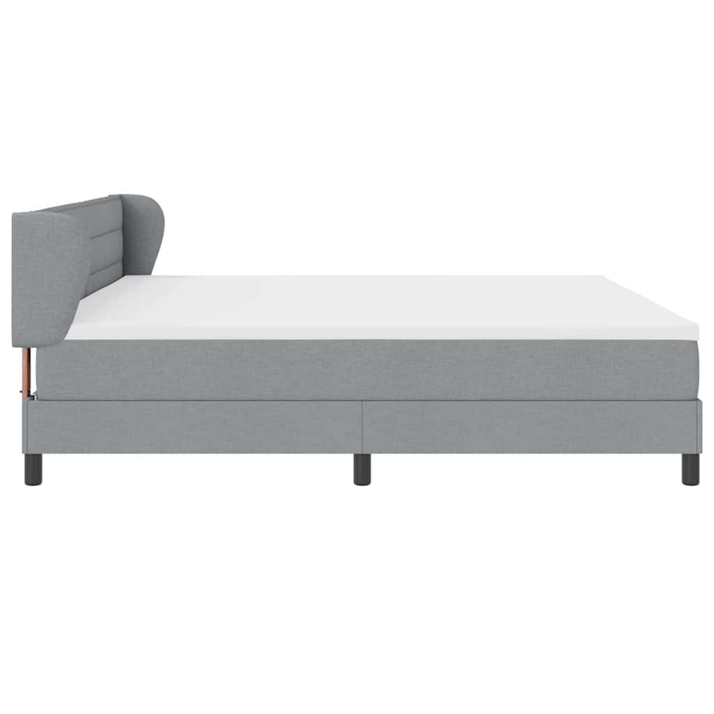 Lit à ressorts avec matelas Gris clair 200 x 200 cm tissu - XIOS
