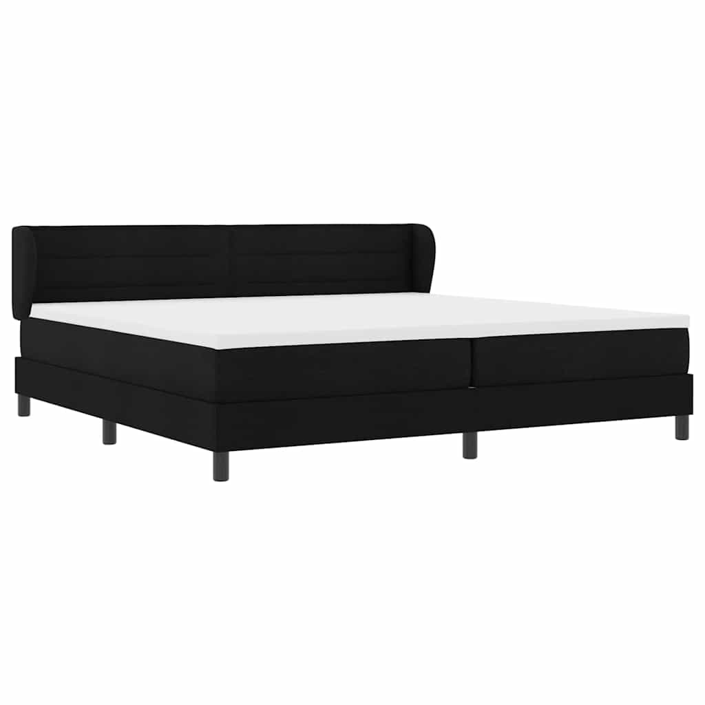 Lit boxspring avec matelas avec matelas Noir 200 x 200 cm tissu - XIOS