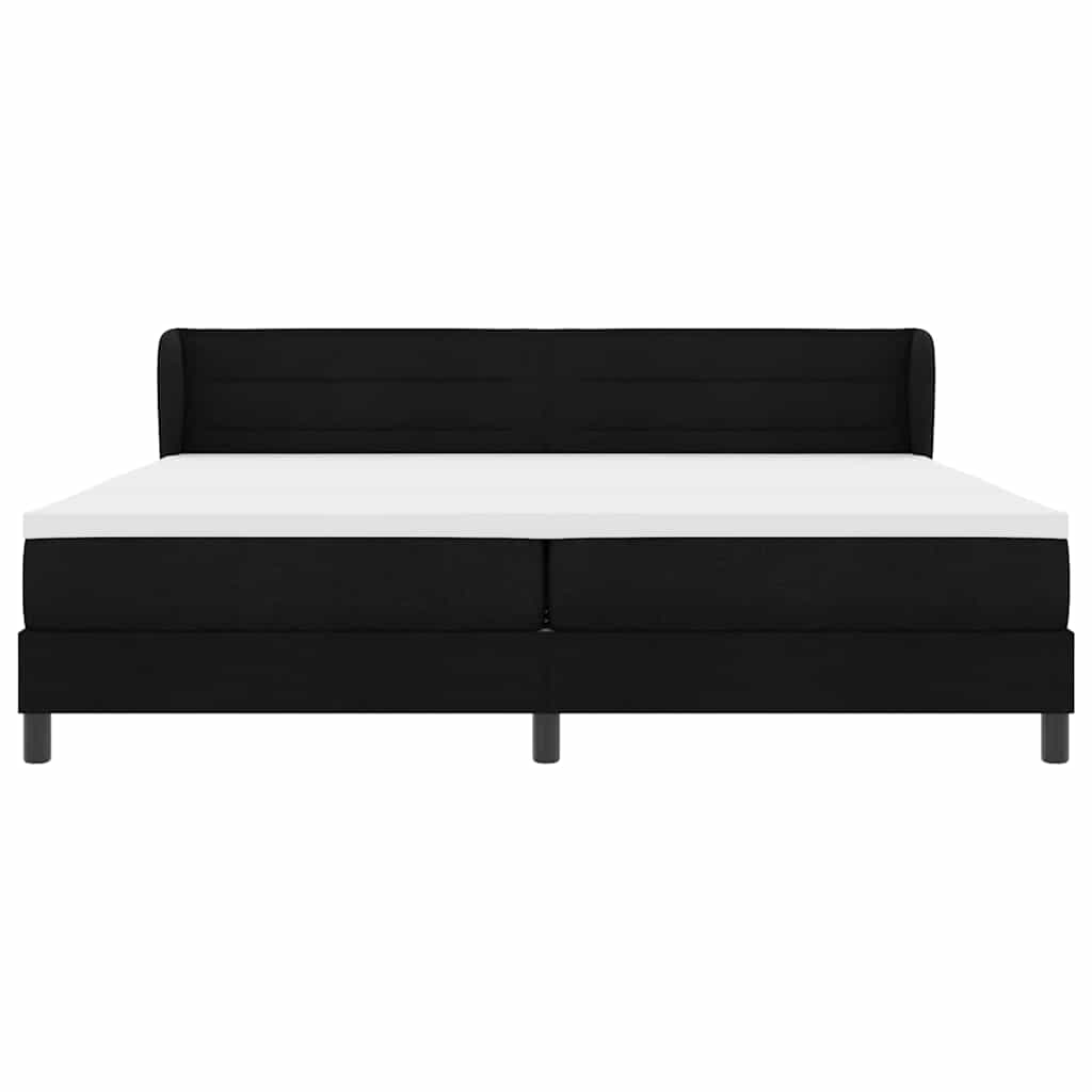 Lit boxspring avec matelas avec matelas Noir 200 x 200 cm tissu - XIOS