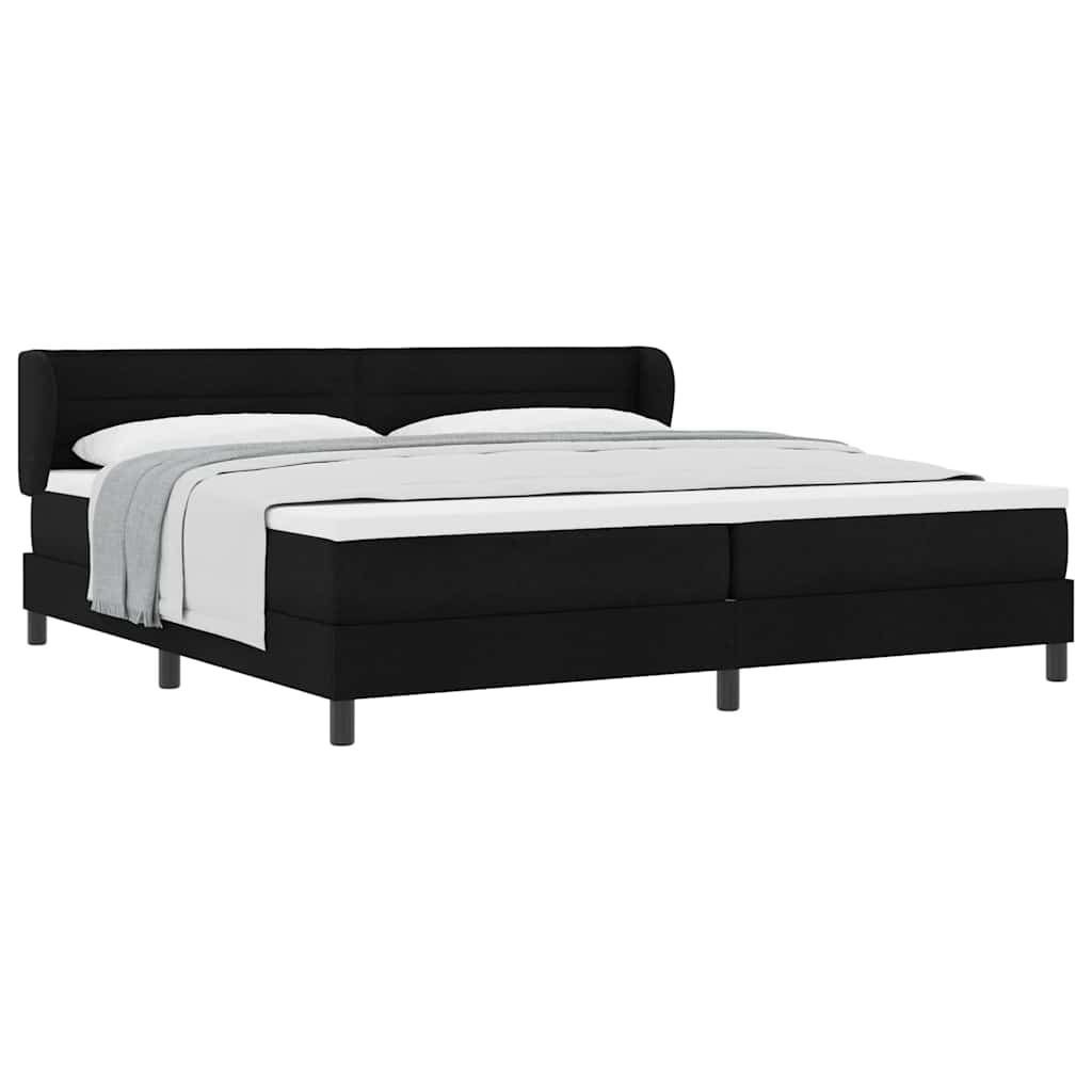 Lit boxspring avec matelas avec matelas Noir 200 x 200 cm tissu - XIOS