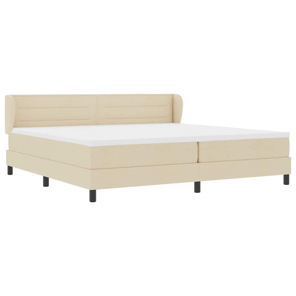 Lit boxspring avec matelas Crème 200 x 200 cm tissu - XIOS