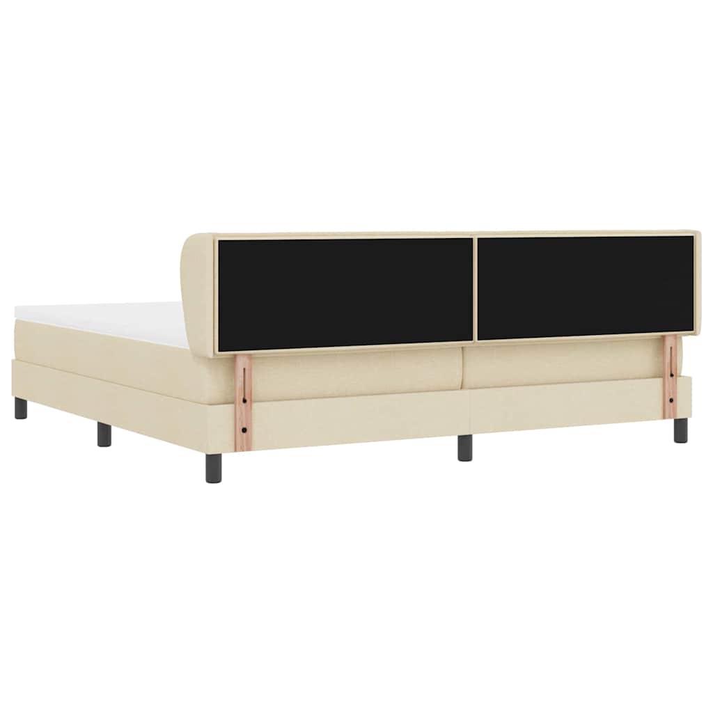 Lit boxspring avec matelas Crème 200 x 200 cm tissu - XIOS