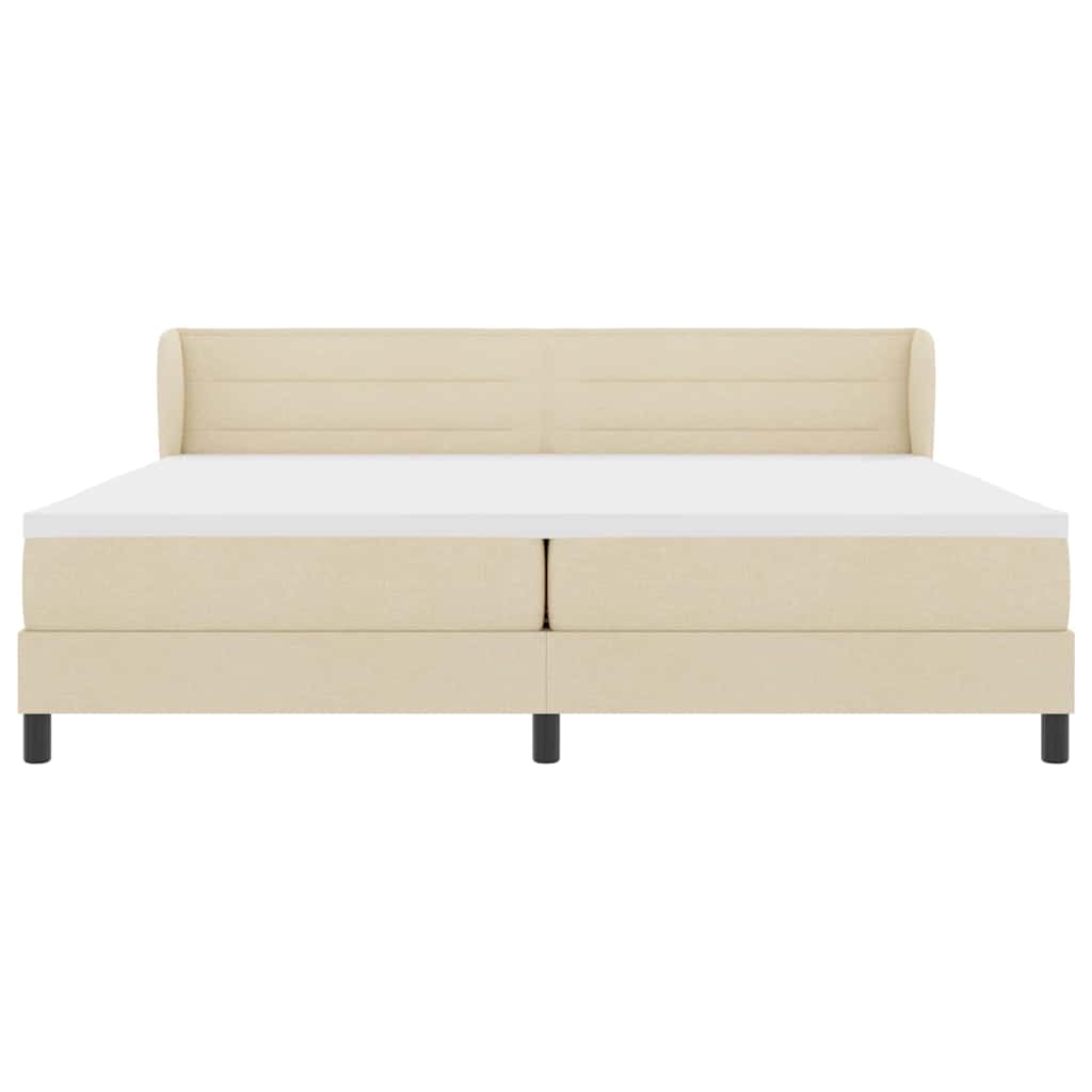 Lit boxspring avec matelas Crème 200 x 200 cm tissu - XIOS