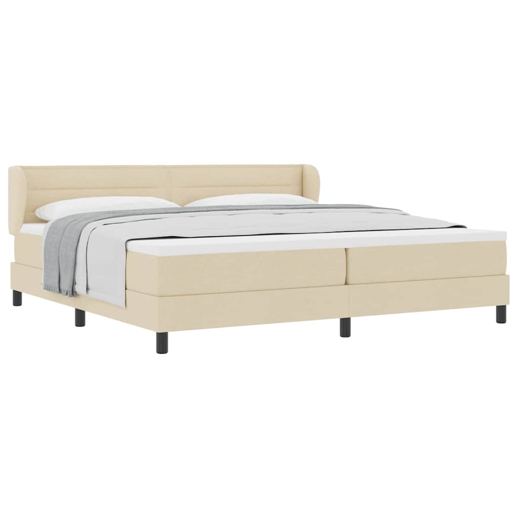 Lit boxspring avec matelas Crème 200 x 200 cm tissu - XIOS