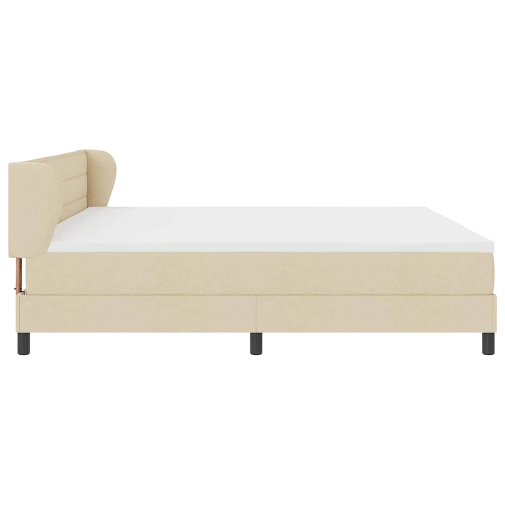 Lit boxspring avec matelas Crème 200 x 200 cm tissu - XIOS