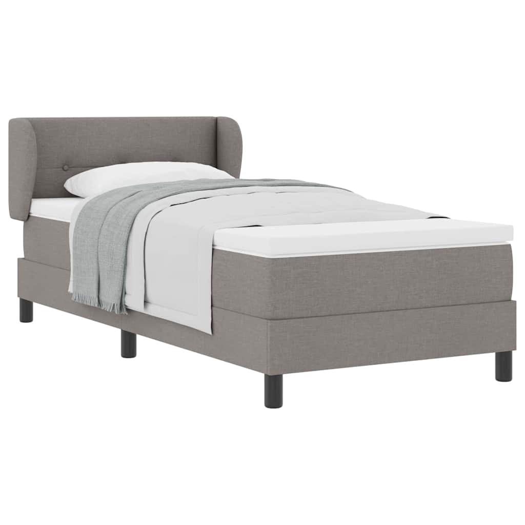Lit à ressorts avec matelas Taupe 80 x 200 cm tissu - XIOS