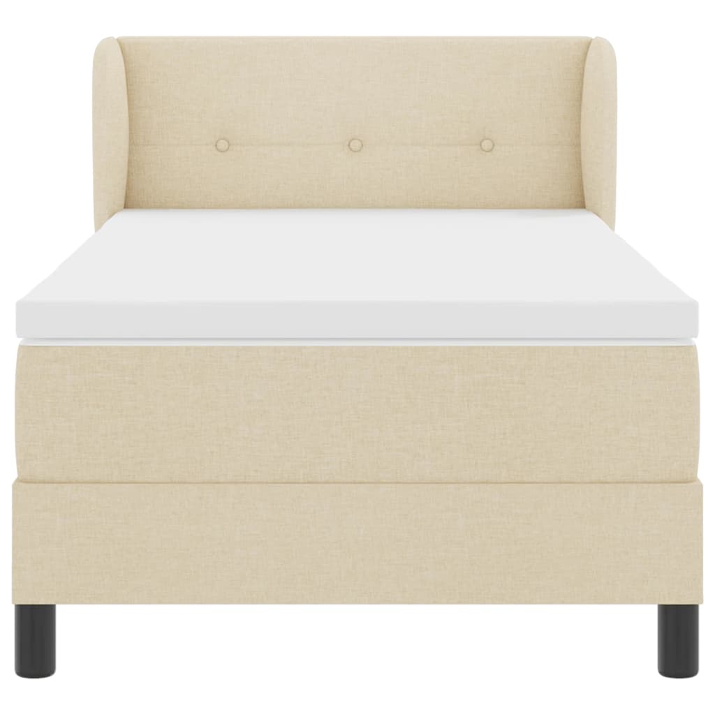 Lit boxspring avec matelas avec matelas Crème 80 x 200 cm tissu - XIOS