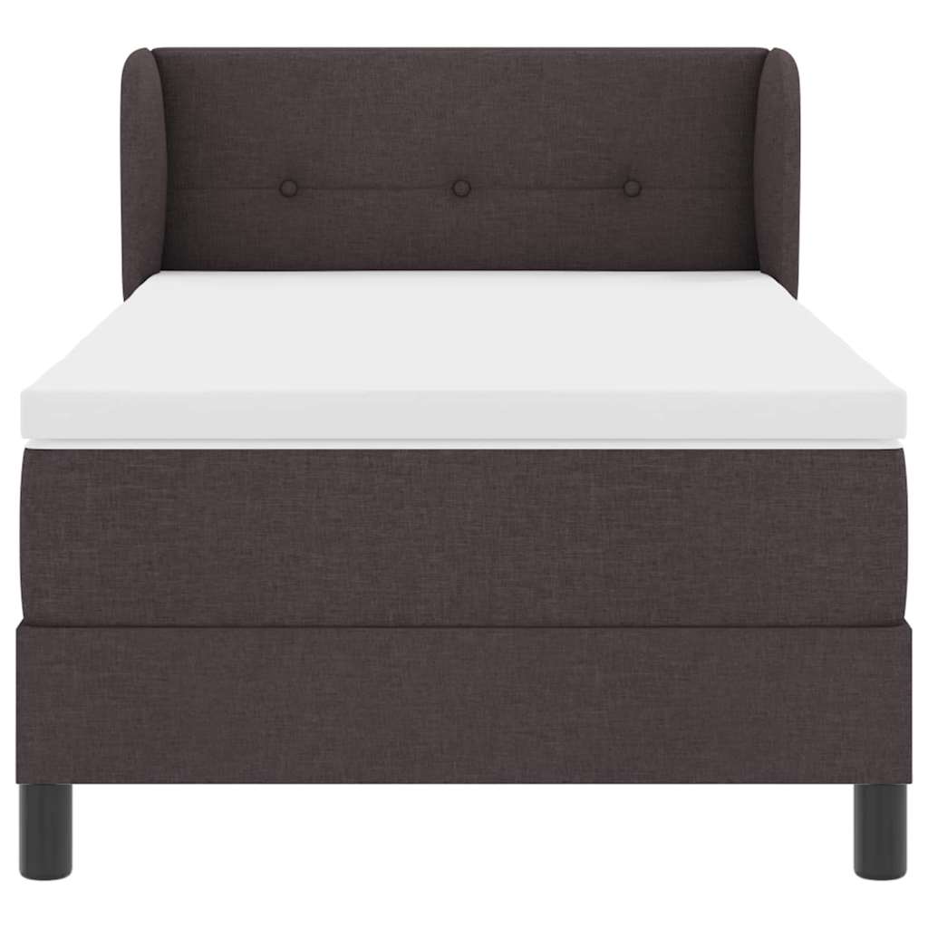 Lit à ressorts avec matelas Marron foncé 90 x 190 cm tissu - XIOS