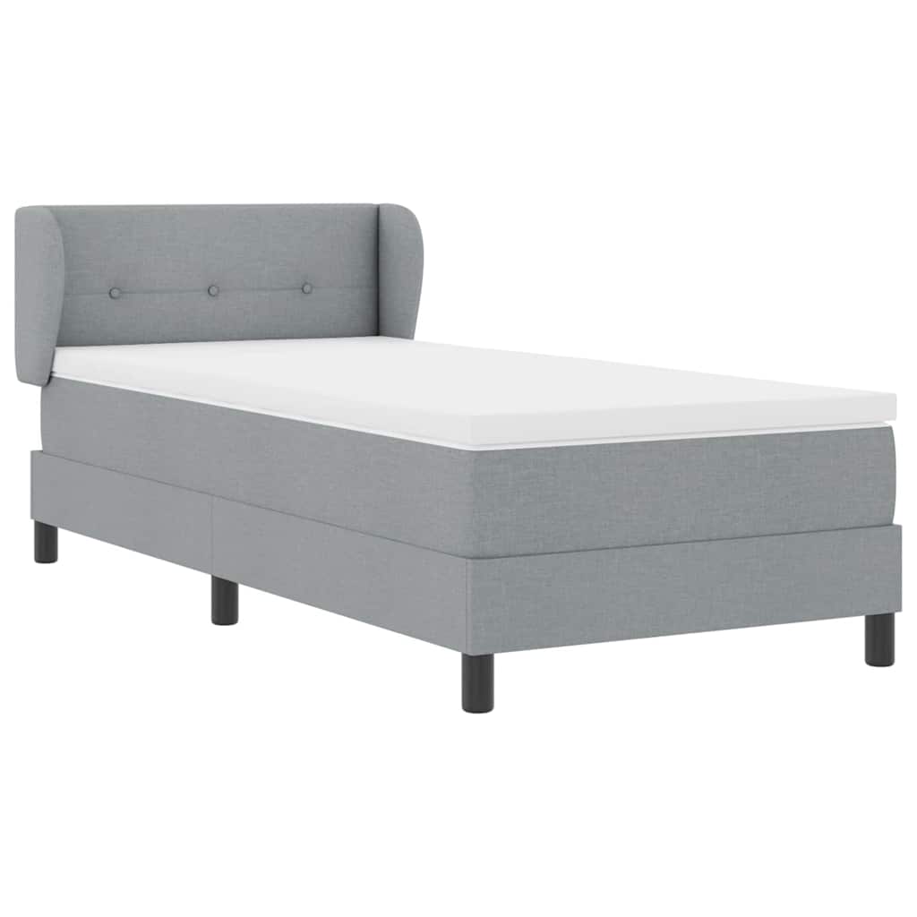 Lit à ressorts avec matelas Gris clair 90 x 200 cm tissu - XIOS