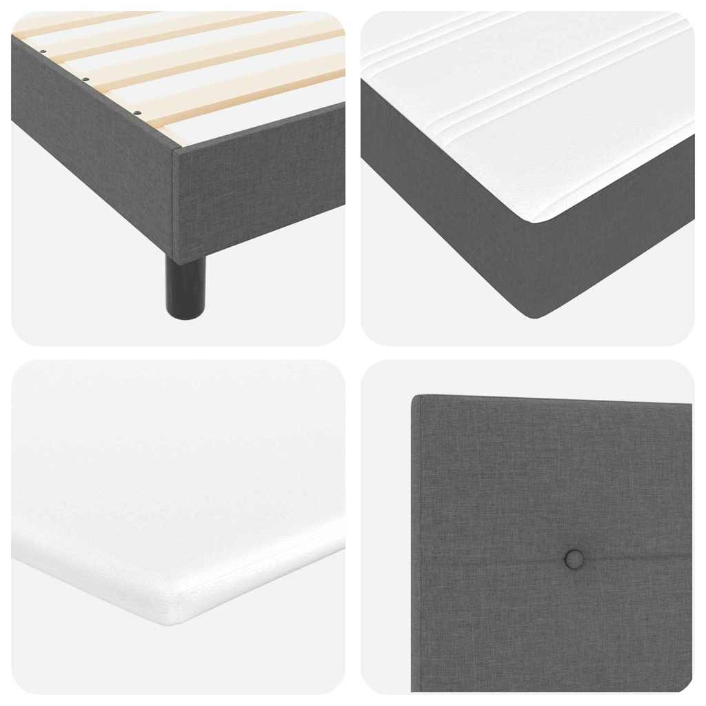 Lit boxspring avec matelas Gris foncé 100 x 200 cm tissu - XIOS