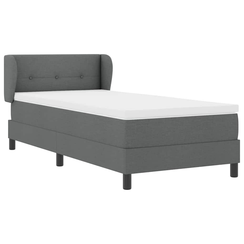 Lit boxspring avec matelas Gris foncé 100 x 200 cm tissu - XIOS